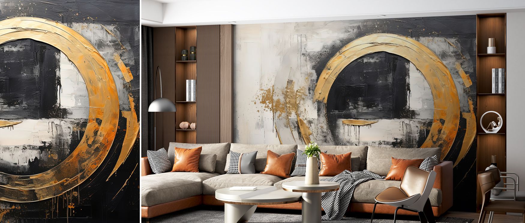 The design of Sunny Sphere Wallpaper translates imagery of circles into decorative artistry, shaping interiors like bedrooms, offices, or living rooms with charm, cultural resonance, and modern refinement. 