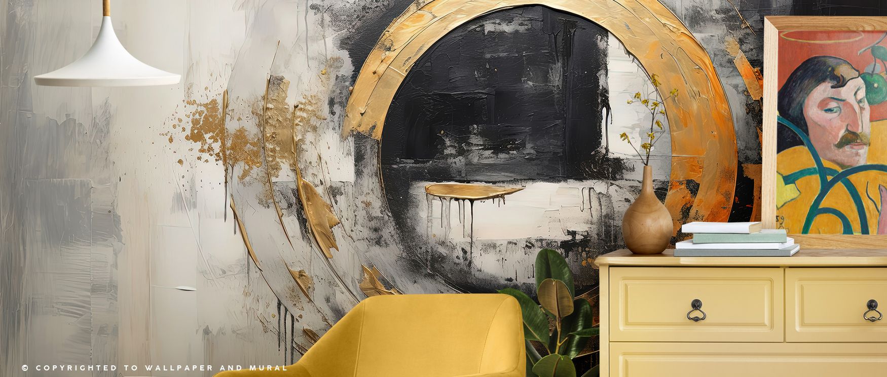 Sunny Sphere Wallpaper reflects vibrancy through layered circular imagery, producing atmosphere of balance that enriches interiors with decorative rhythm, shaping bedrooms, offices, or living rooms into refined spaces. 
