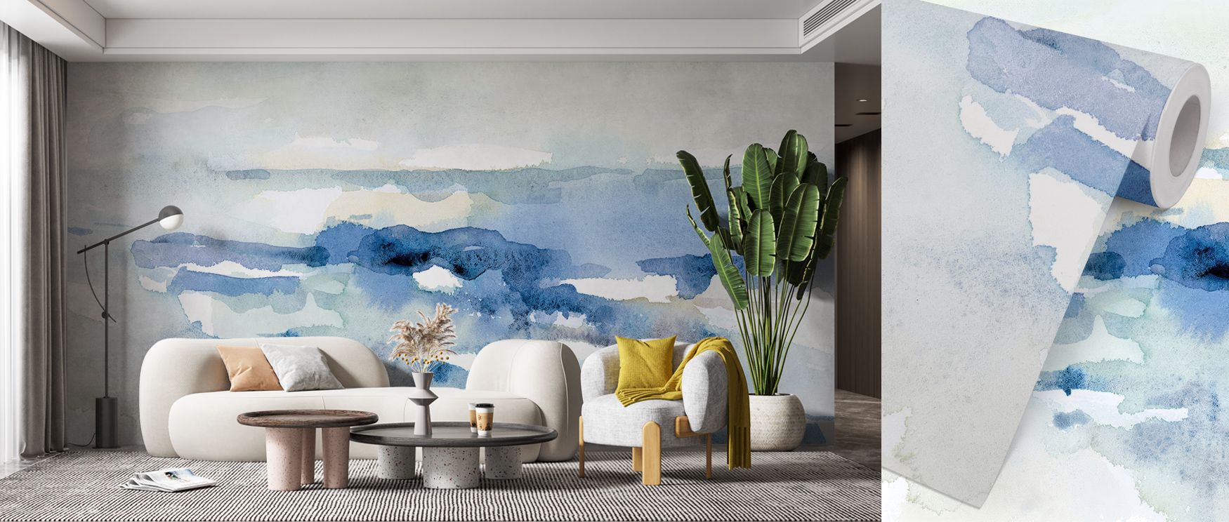 Surfaces glow with Sure Shoreline II Wallpaper as coastal imagery expands in rhythm, shaping interiors like bedrooms, offices, or living rooms with decorative refinement, cultural resonance, and calm elegance. 