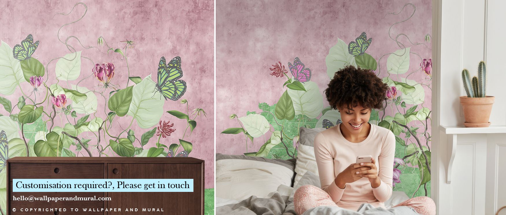The design of The Butterfly Effect Wallpaper reflects whimsical presence as butterfly wings carry rhythm, enriching bedrooms or offices with atmosphere of decorative artistry, playfulness, and timeless imaginative charm. 