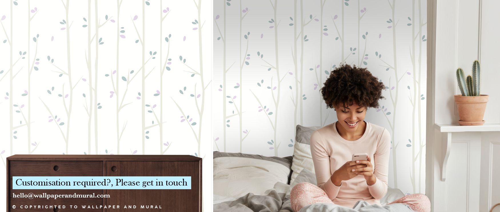Across surfaces, the Thin Spring Trees Nature Inspired Wallpaper illustrates elegance through minimal yet expressive detail. Its gentle imagery enhances interiors with balance and charm, creating welcoming spaces. Bedrooms or living rooms benefit from its