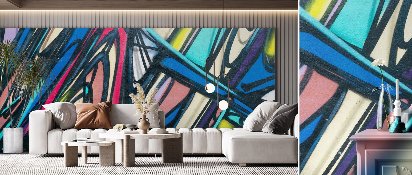 Energy radiates from the This Is Bronx Urban Energy Wallpaper, its design turning ordinary walls into cultural features. The imagery resonates with strength and individuality, enhancing interiors like bedrooms or lounges with vitality and style. 