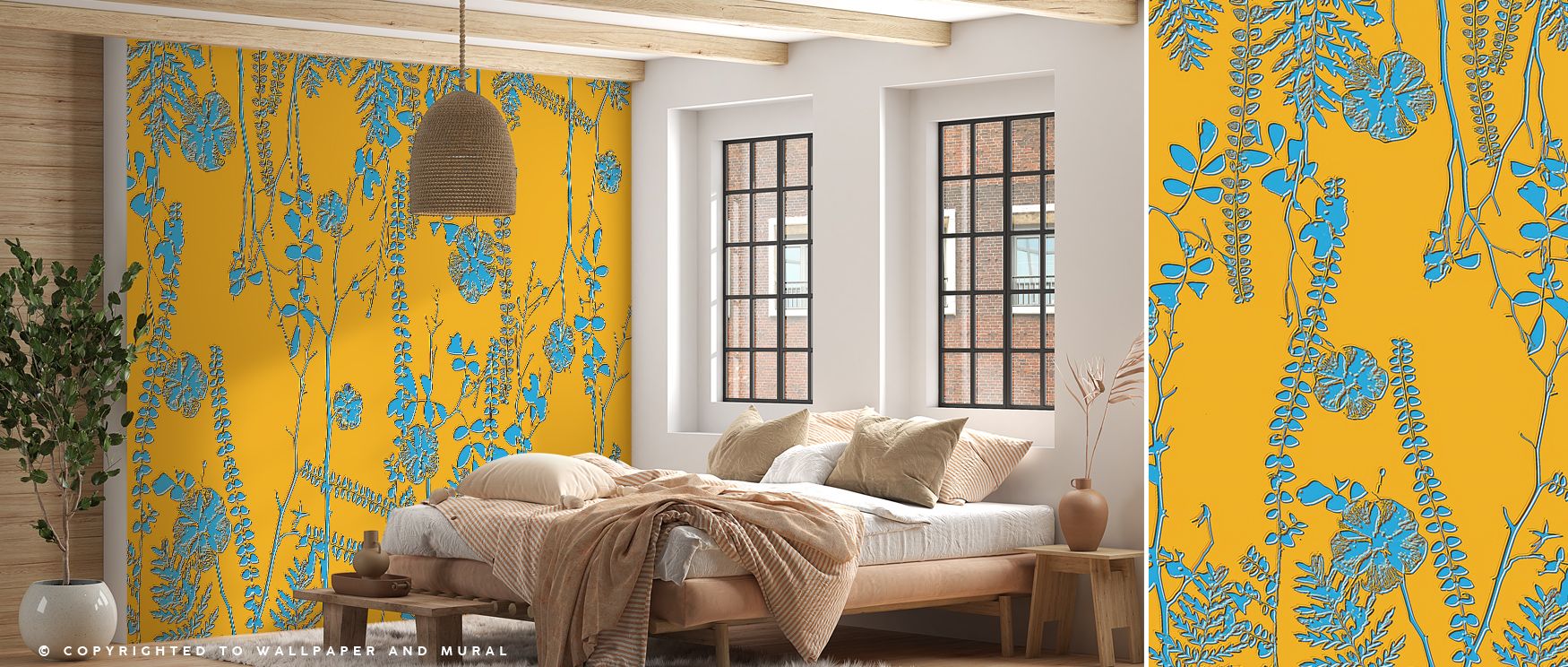 The Thin Spring Trees Nature Inspired Wallpaper enriches interiors with calm lightness, branches forming refined imagery across walls. Bedrooms and lounges thrive under its charm, atmosphere glowing with serenity and elegance that transform spaces into gr