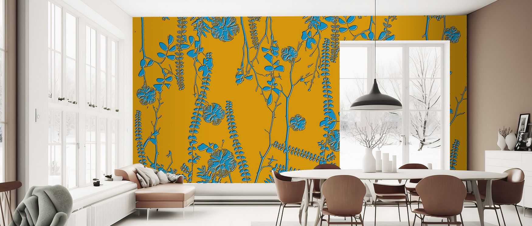 Calm imagery defines the Thin Spring Trees Nature Inspired Wallpaper, slender strokes giving walls charm. Surfaces glow with refinement, bedrooms and lounges enriched with balance. Atmosphere shines with timeless serenity, interiors becoming graceful and 
