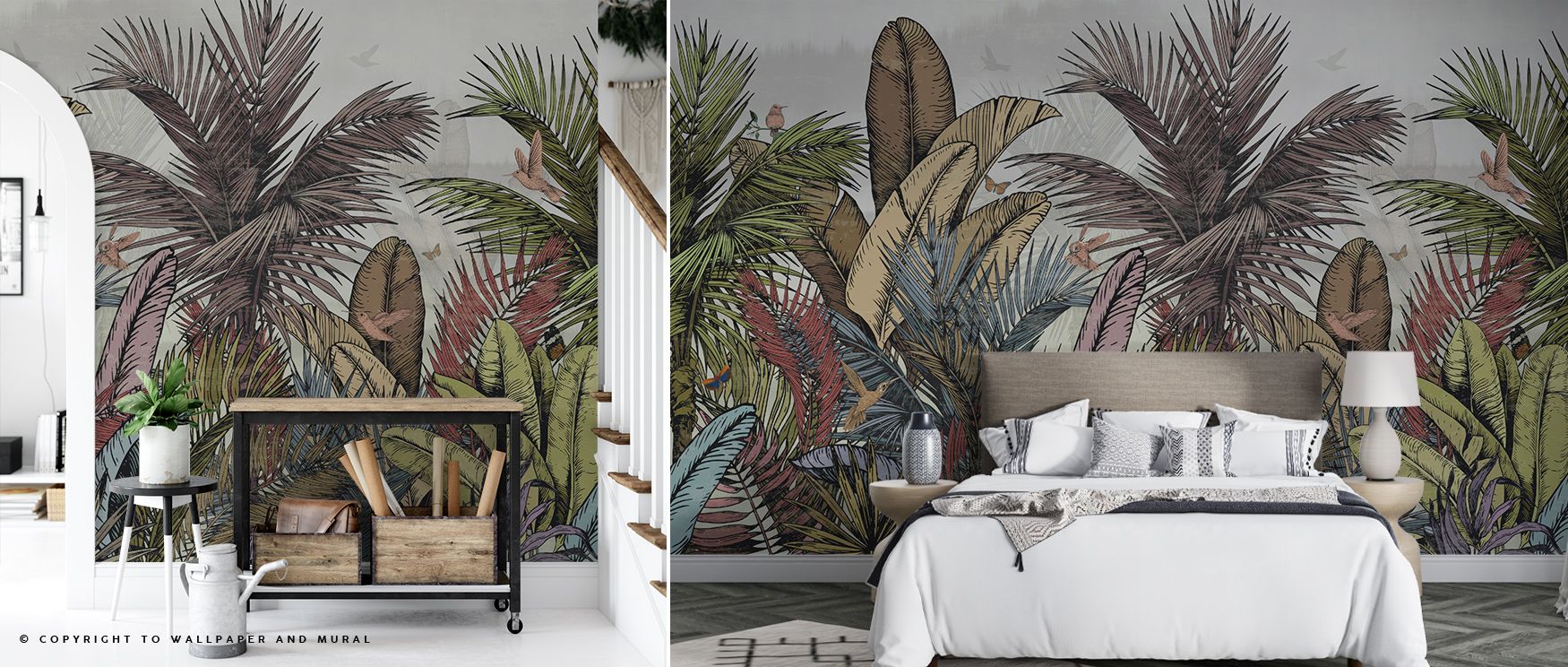 In Tropical Evergreen Bright Nature Wallpaper, evergreen foliage flows with energetic rhythm, turning walls into vibrant landscapes. The design enriches atmosphere with decorative brilliance, creating interiors filled with cultivated charm. Bedrooms or lo