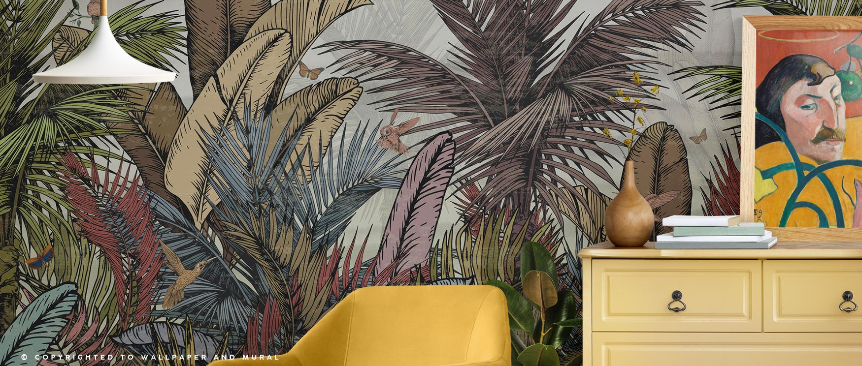 Tropical Evergreen Bright Nature Wallpaper radiates freshness as vibrant motifs glow across surfaces with exuberant energy. This decorative design enriches interiors with vitality, turning walls into radiant features. Bedrooms or offices are enhanced with