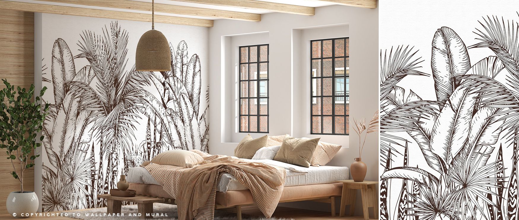 Tropical Palm Forest Nature Charm Wallpaper embodies vibrancy as palm trees expand in expressive layers across surfaces. Each detail enriches atmosphere with energy, creating lively decorative presence. Interiors glow with cultivated brilliance, turning i