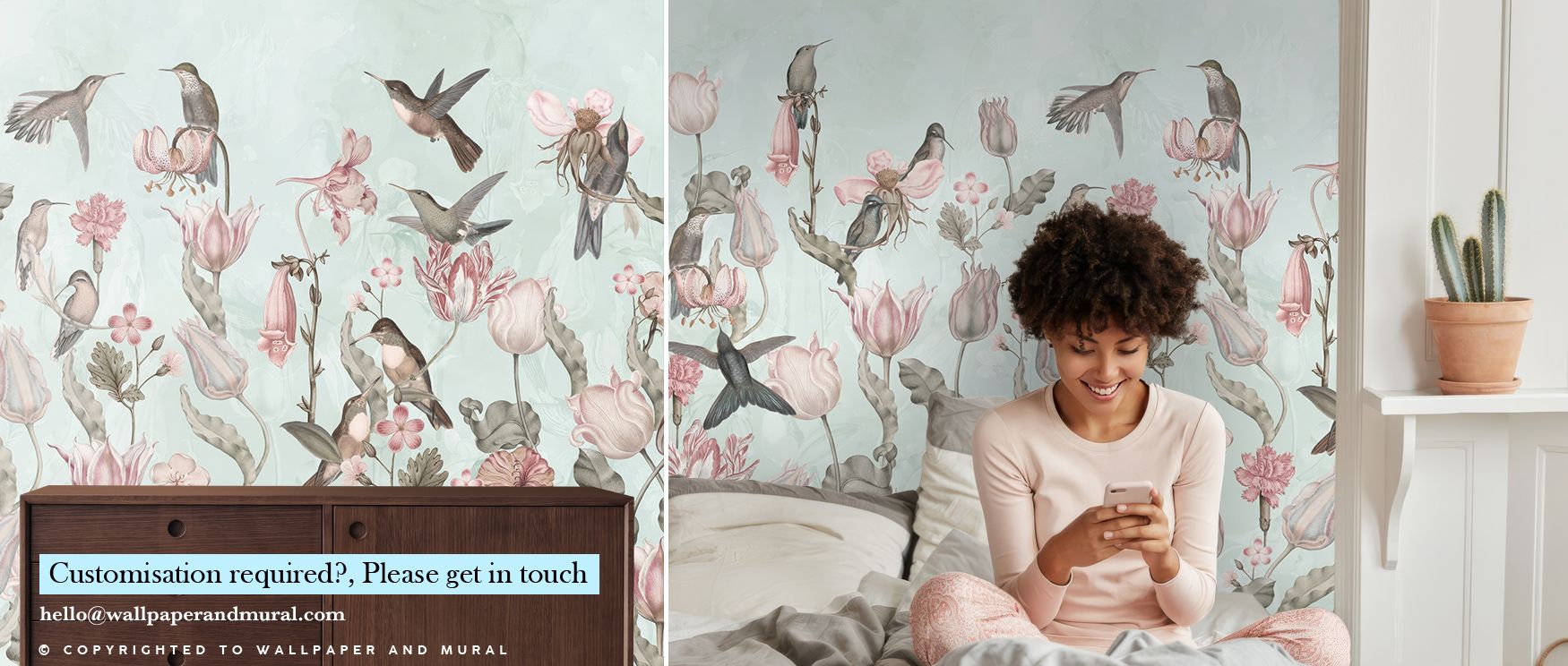 Radiant tones emerge in Tulips and Birds Pistachio Floral Wallpaper as delicate blossoms and birds flow with balance across softened tones. The design enriches walls with charm, creating atmosphere alive with elegance. Interiors glow with refined beauty, 