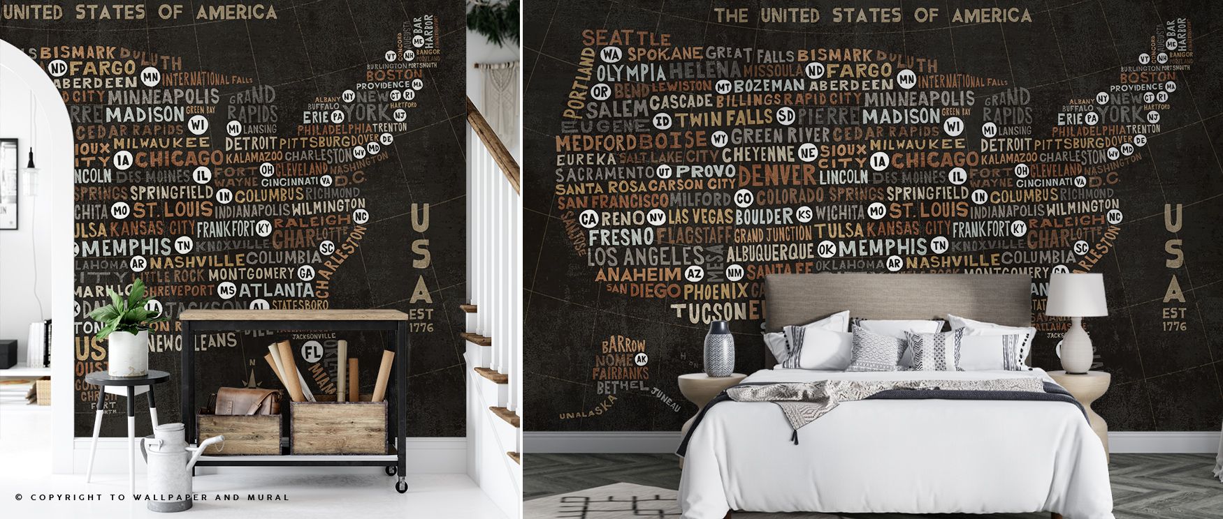 The US City Map Black Urban Wallpaper captures elegance as pathways expand across softened tones, creating balance alive with artistry. Each detail enriches atmosphere with charm, making interiors glow with refinement. Bedrooms or lounges gain cultivated 
