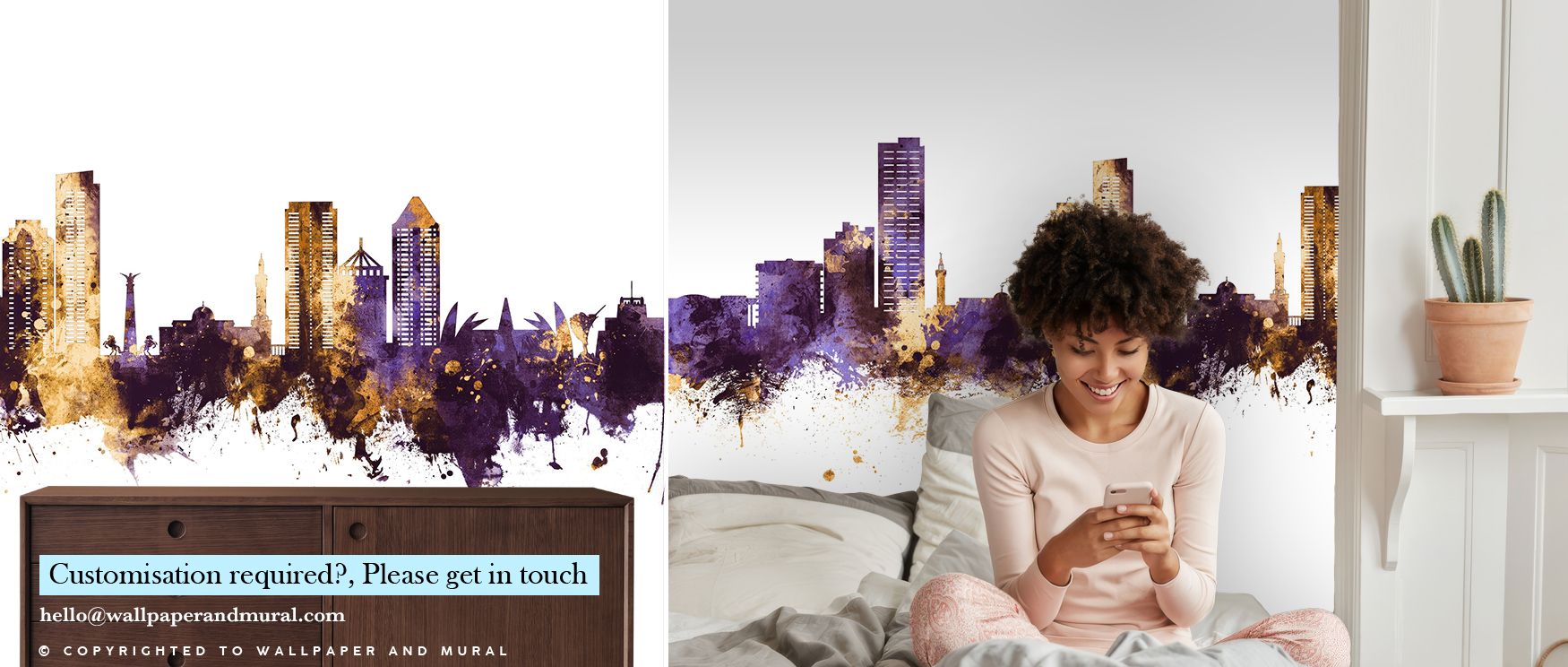 Umm Al Quwain Skyline Purple Gold Wallpaper captures sophistication as golden towers rise in balance across purple horizons. Each detail enriches atmosphere with artistry, creating decorative brilliance. Interiors glow with refinement, offering lounges or