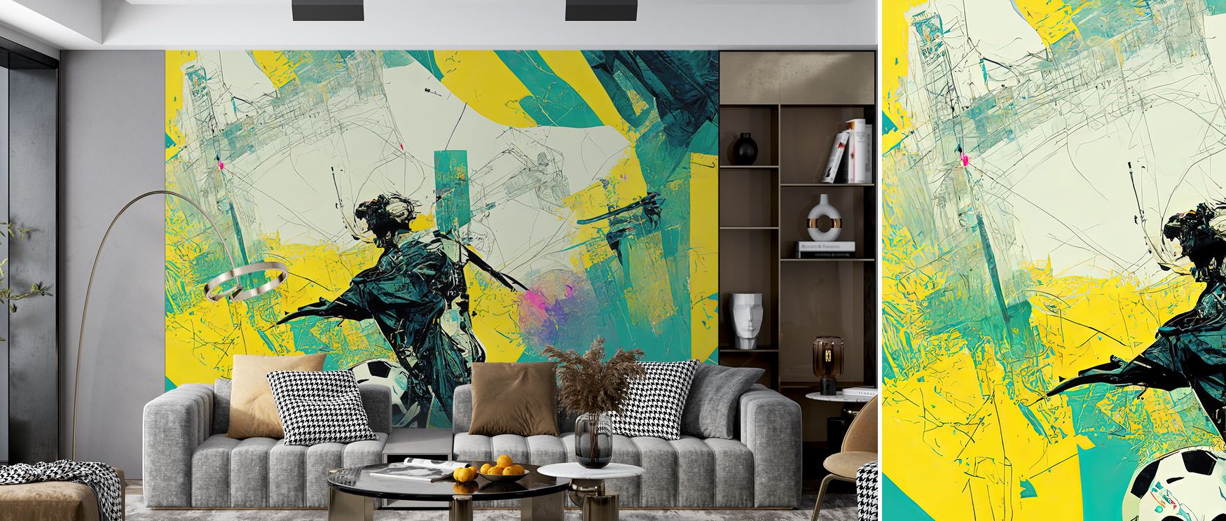 In Underdog Pre Goal Motivational Sports Wallpaper, figures stretch across surfaces with dynamic rhythm, enriching atmosphere with artistry. The design creates walls alive with brilliance, turning interiors into cultivated landscapes. Bedrooms or offices 
