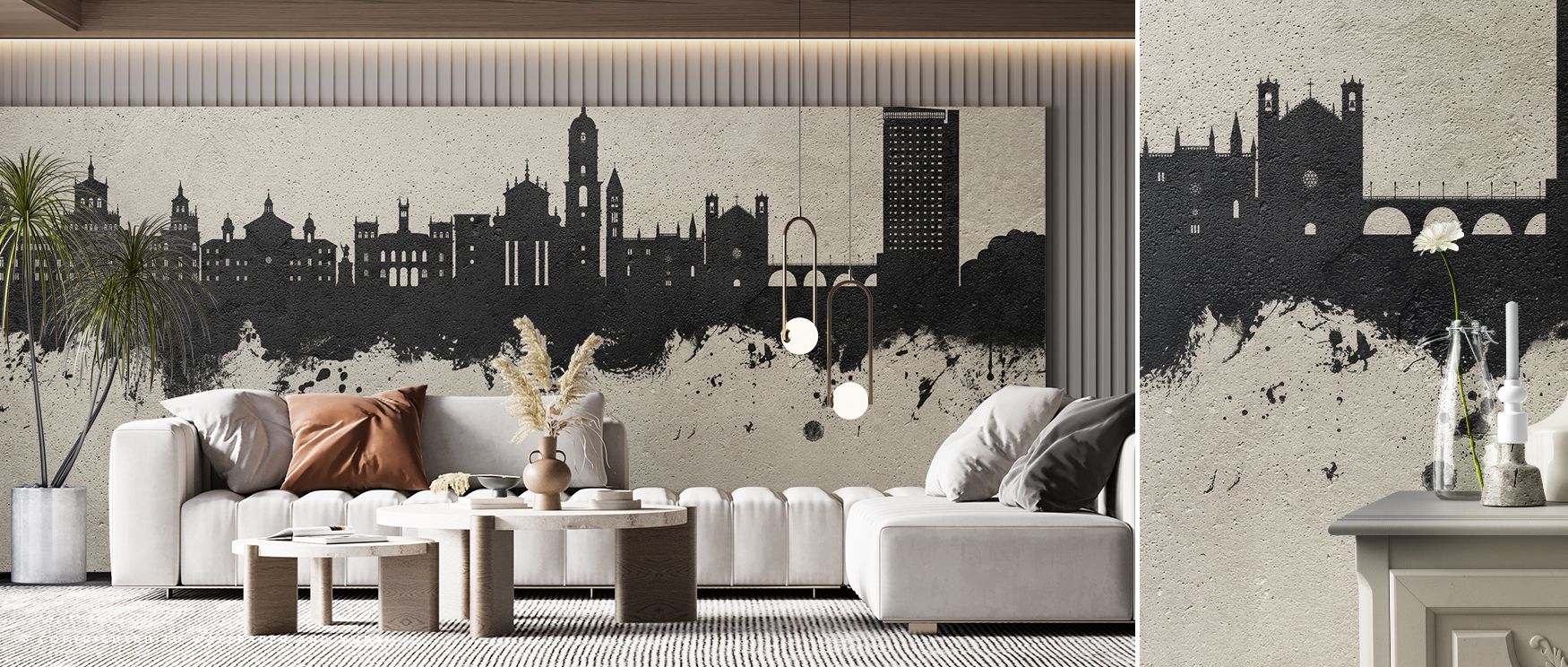 Valladolid Spain Skyline Concrete Texture Wallpaper reveals sophistication as skyline details flow with balance across surfaces. Each motif enriches atmosphere with artistry, making interiors glow with brilliance. Bedrooms or lounges gain decorative refin