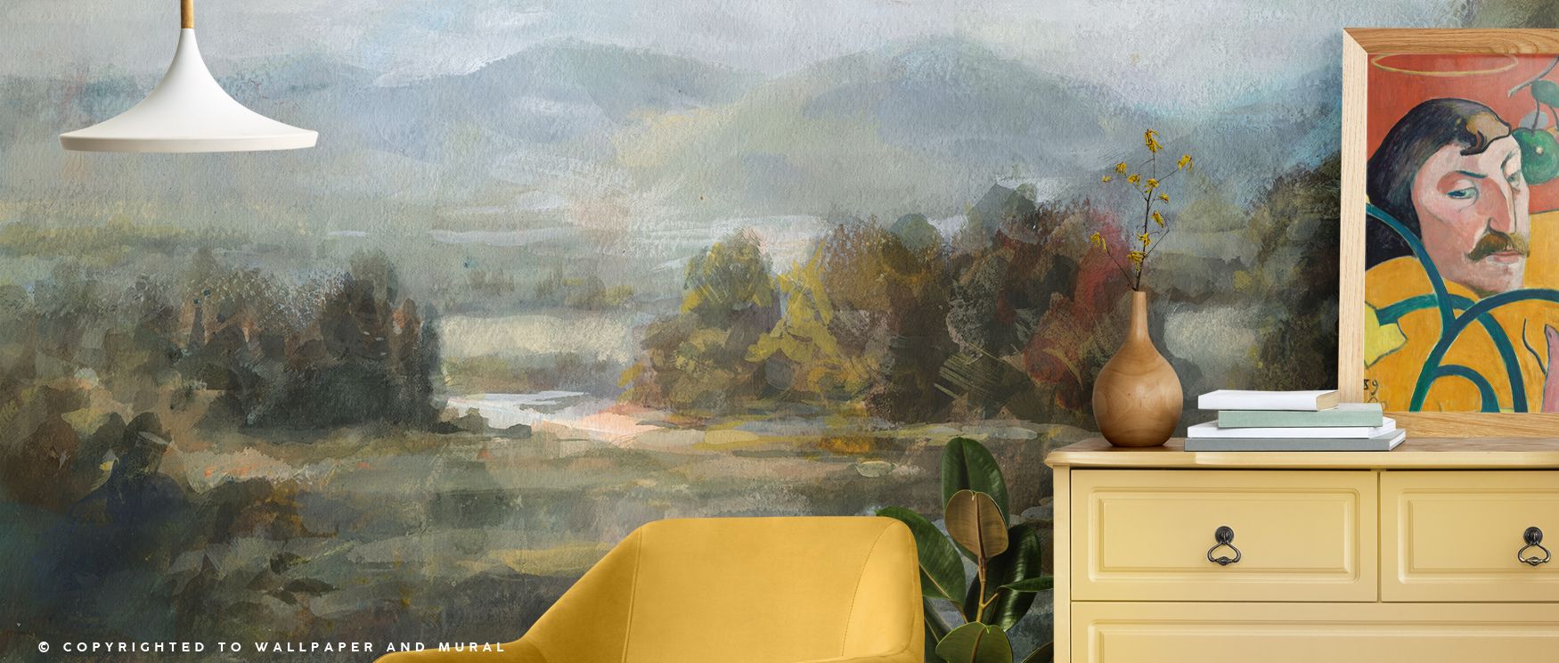 Radiant calm defines Valley River Scenic Nature Wallpaper, where riversides shimmer across softened hues. Each motif enriches atmosphere with artistry, creating walls alive with refinement. Interiors glow with serenity, offering offices or bedrooms decora