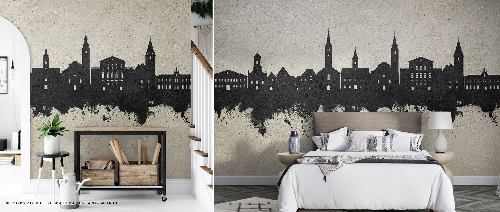 Varaždin Croatia Skyline Concrete Texture Wallpaper radiates artistry as skyline imagery flows across softened tones. Each detail enhances atmosphere with refinement, making interiors glow with brilliance. Lounges or bedrooms gain decorative presence enri