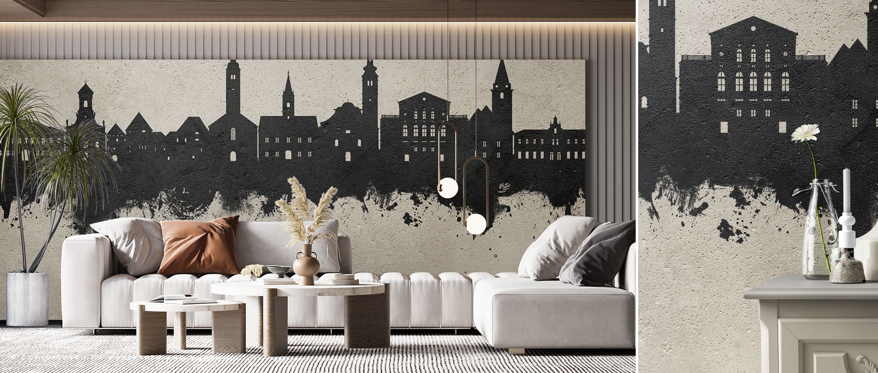 Varaždin Croatia Skyline Concrete Texture Wallpaper reveals sophistication as silhouettes expand gracefully across surfaces. Each motif enriches atmosphere with elegance, turning interiors into cultivated spaces filled with brilliance. 