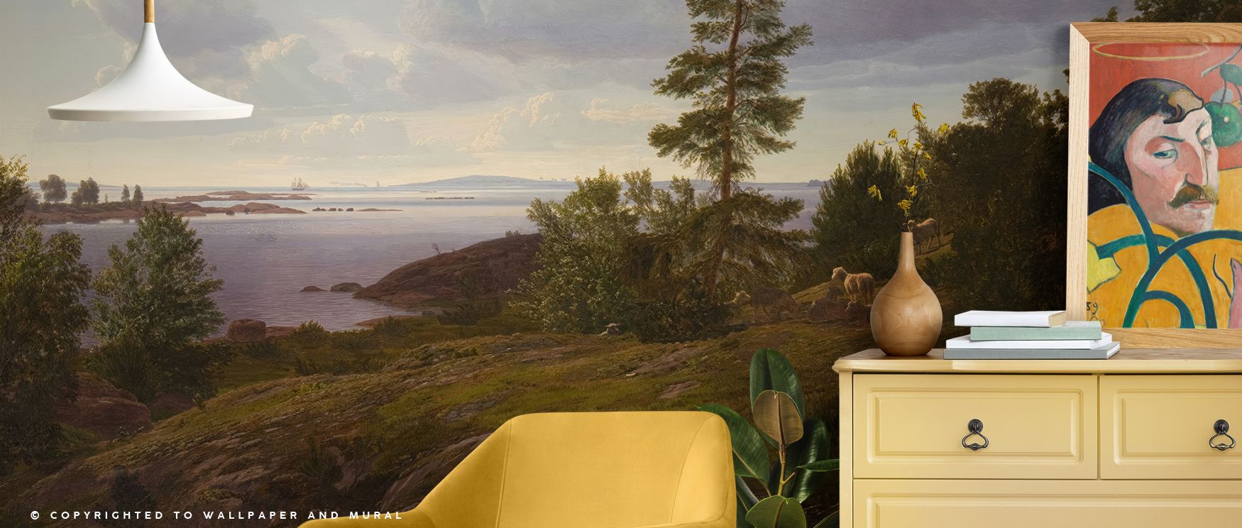 The View of Archipelago Elleholm Blekinge Wallpaper radiates charm as archipelago details extend across softened tones. Each line enriches atmosphere with artistry, turning interiors into cultivated spaces. Bedrooms or offices glow with decorative brillia