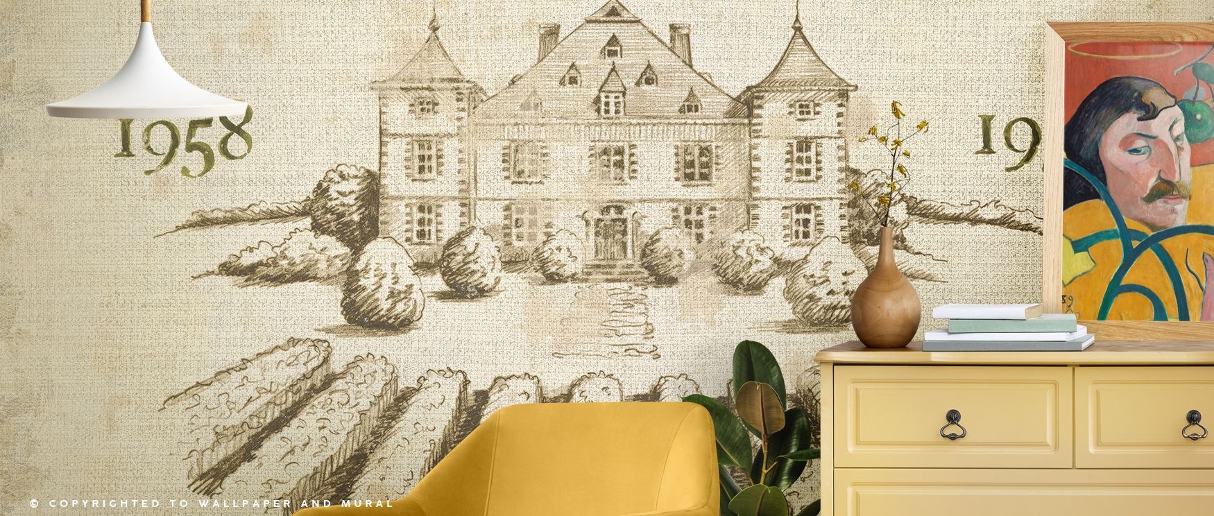 Vin Rainettes Vintage Pattern Wallpaper captures refinement as motifs extend across softened hues with artistry. Each line enriches atmosphere with charm, turning walls into cultivated spaces. Lounges or bedrooms glow with decorative brilliance shaped by 