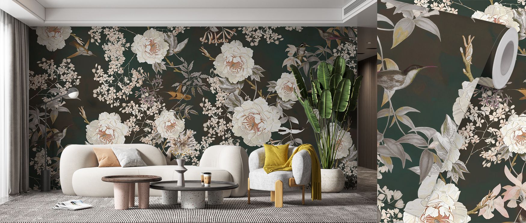 Vintage Flowers Dark Green Botanical Wallpaper shines with refinement as blossoms extend across softened hues. Each motif enriches atmosphere with artistry, turning interiors into cultivated landscapes. Bedrooms or lounges glow with brilliance, offering d