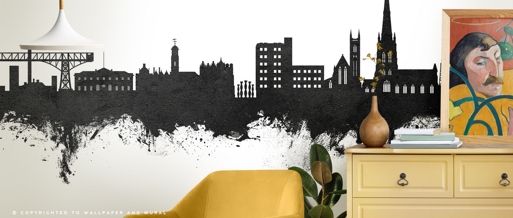 Warrington England Skyline Black White Wallpaper captures refinement as architectural forms extend across softened tones. Each motif enriches atmosphere with artistry, creating walls filled with brilliance. Lounges or bedrooms glow with cultivated decorat