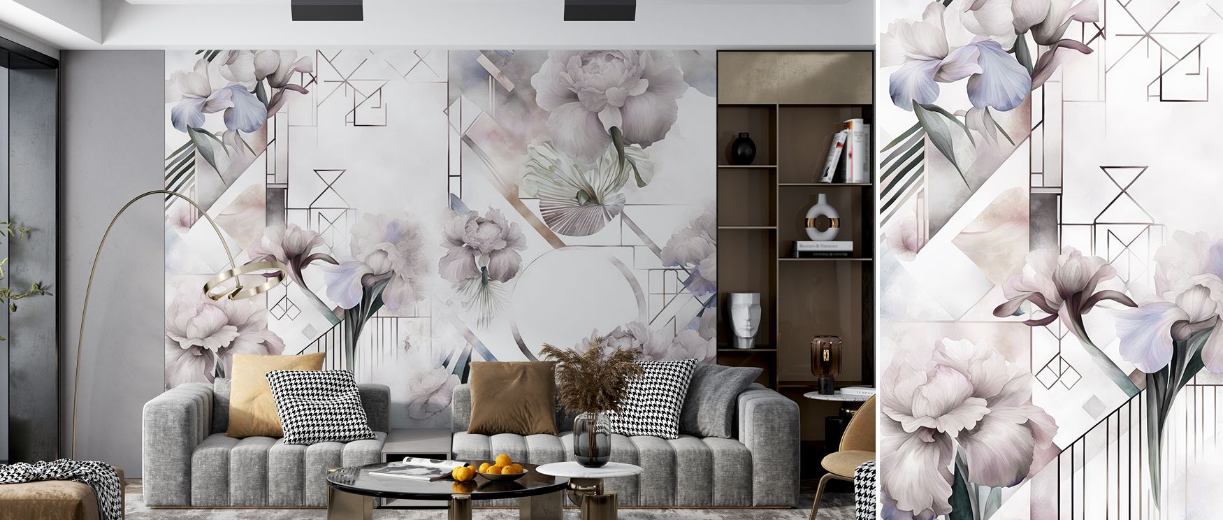 The Watercolor Geometry Shine Artistic Wallpaper radiates brilliance through patterns arranged across softened tones. Each motif enriches atmosphere with artistry, turning interiors into cultivated spaces. Bedrooms or offices glow with refinement, offerin