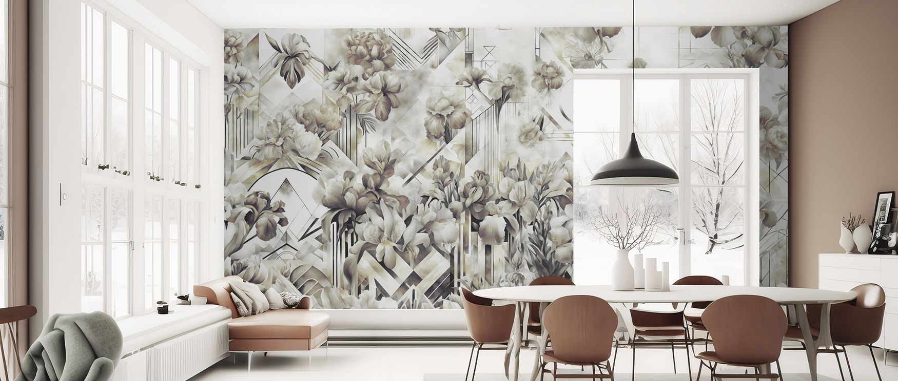 The Watercolor Irises Green Floral Wallpaper radiates refinement as blossoms appear across softened tones. Each line enriches atmosphere with artistry, turning interiors into cultivated spaces. Bedrooms or offices glow with brilliance enriched by floral e