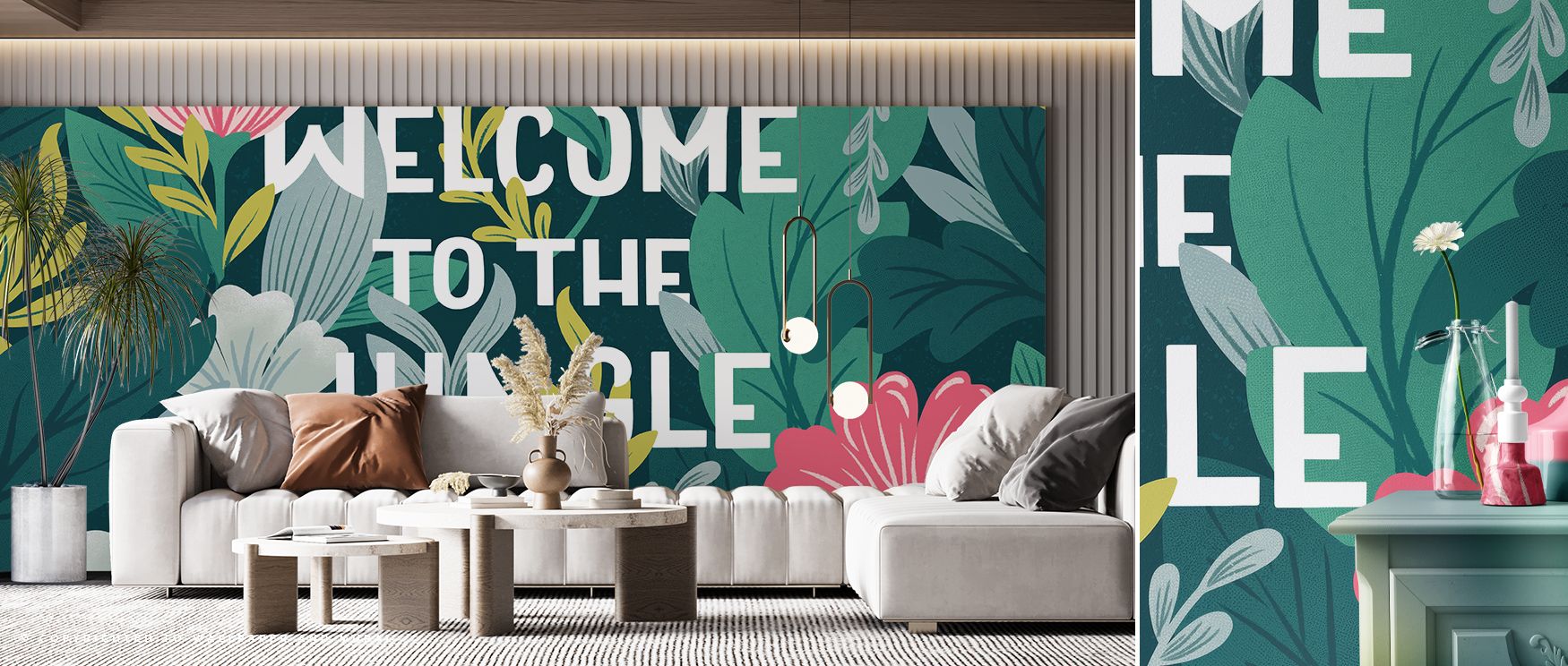 Within Welcome to the Jungle Wallpaper, textured greenery flows continuously, suggesting growth and fluidity across every glance. The impression it gives is of wilderness refined into pattern, balancing energy and elegance to enrich interiors with dimensi