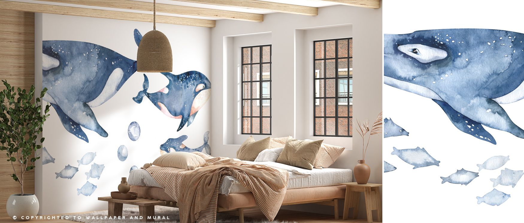 In Whale Song Wallpaper, visual harmony emerges through balanced arrangements of curves and light. The forms shift gently, echoing marine serenity. Its presence transforms interiors into backdrops that feel alive with water-inspired detail. 