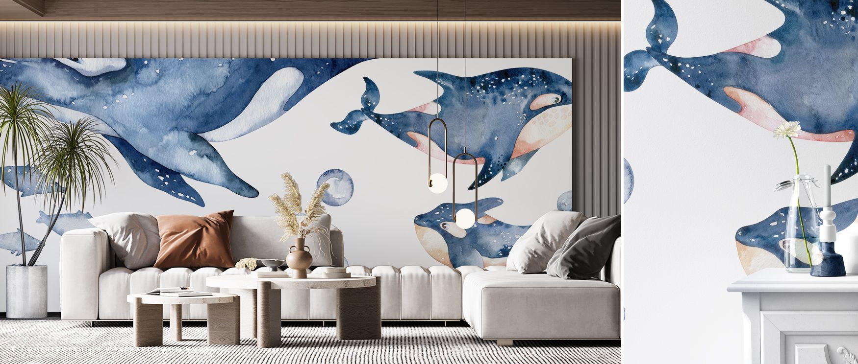 With Whale Song Wallpaper, interiors gain a backdrop of whimsical movement, where marine imagery conveys grace. Its layered composition suggests endless flow, adding character and vitality without overpowering. 