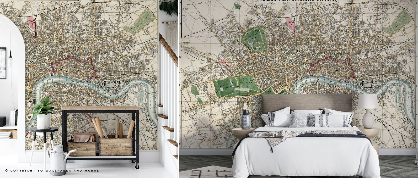 Whitbread's London Wallpaper captures the enduring spirit of the city, its streets and landmarks forming detailed rhythm across the surface, enhancing interiors with artistry and balance, bringing bedrooms or offices charm that blends culture with design 