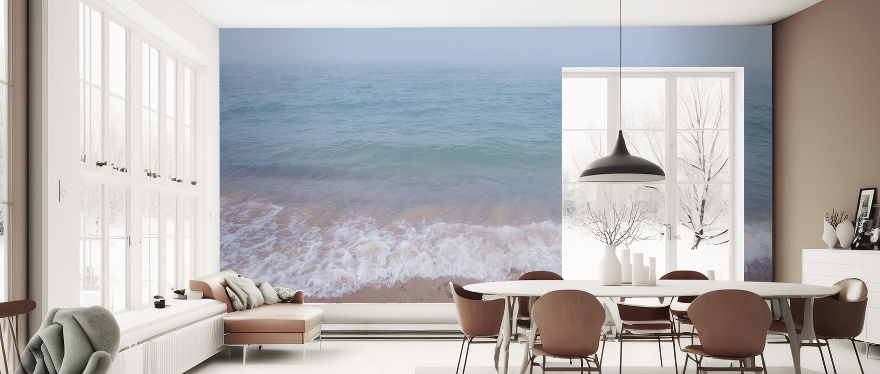 Whitefish Point Wallpaper expresses natural charm as coastal scenery unfolds with balance and flow, enriching bedrooms or living rooms with artistic tranquility and atmosphere of enduring beauty.