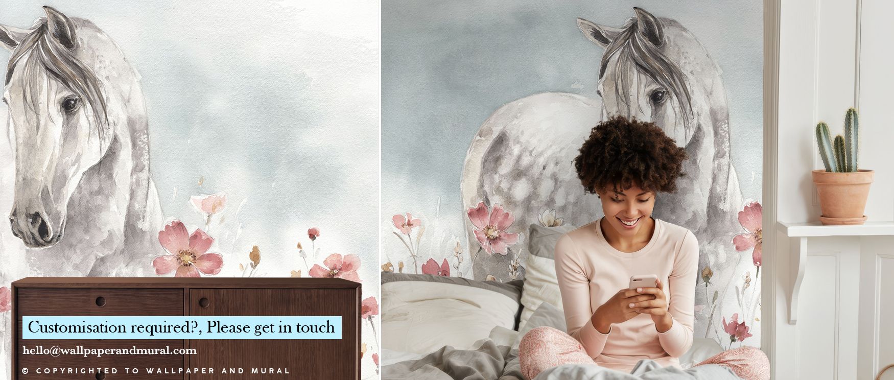The natural charm of Wild Horses I Wallpaper emerges in its flowing imagery, horses positioned in rhythm that creates calm energy, enriching bedrooms or offices with atmosphere that feels free yet sophisticated in design. 