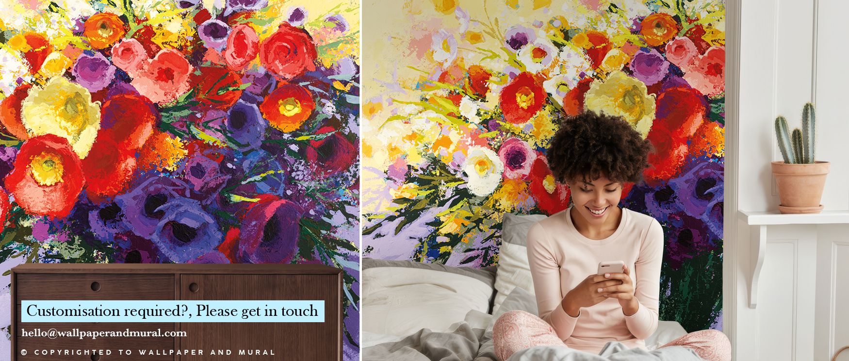 Wild and Flowery Wallpaper reflects artistic charm as blossoms unfold in colorful rhythm, producing atmosphere that enriches bedrooms or offices with decorative refinement, floral presence, and timeless charm that feels refined and fresh. 