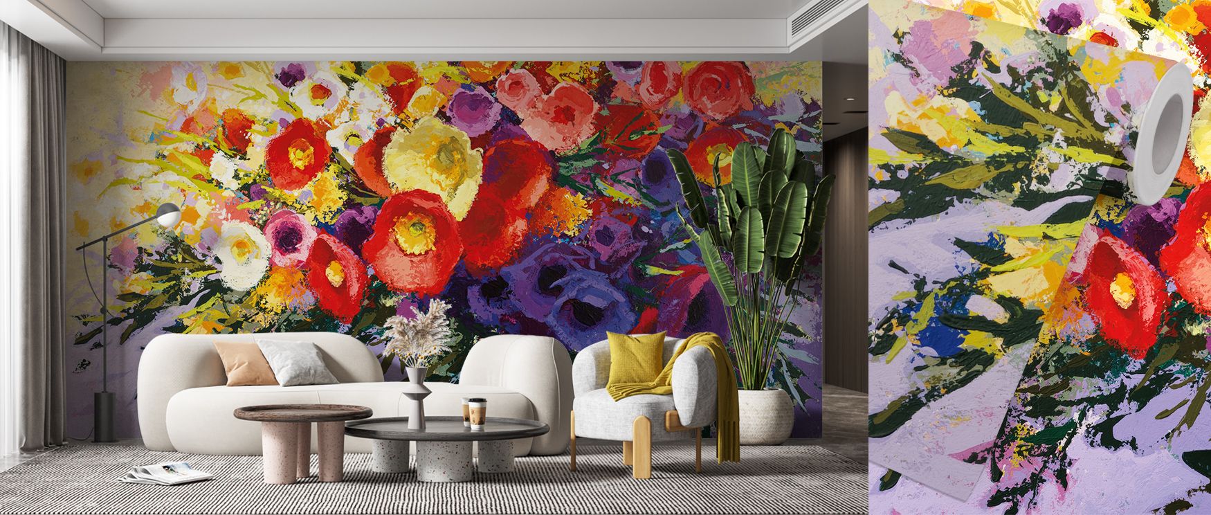 Wild and Flowery Wallpaper expresses presence of nature in blossoms arranged with charm, enriching bedrooms or offices with atmosphere of decorative artistry, floral refinement, and timeless elegance that feels balanced and fresh. 