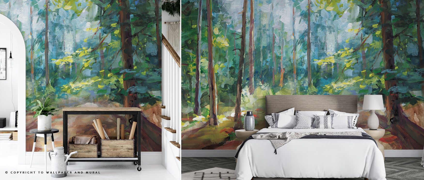 Woodland Reverie Wallpaper expresses calm reflection with woodland imagery flowing across surfaces, producing atmosphere that enriches bedrooms or living rooms with decorative artistry, poetic presence, and refined natural charm that feels timeless. 