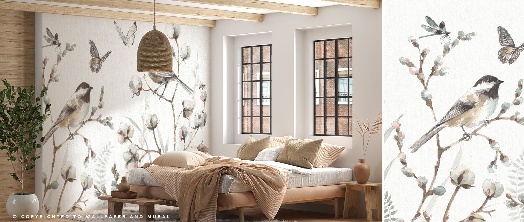 A Country Weekend XV Wallpaper reveals rural charm in scenic imagery, enriching bedrooms or living rooms with atmosphere of decorative refinement, rustic artistry, and timeless tranquility, producing interiors filled with calm warmth. 