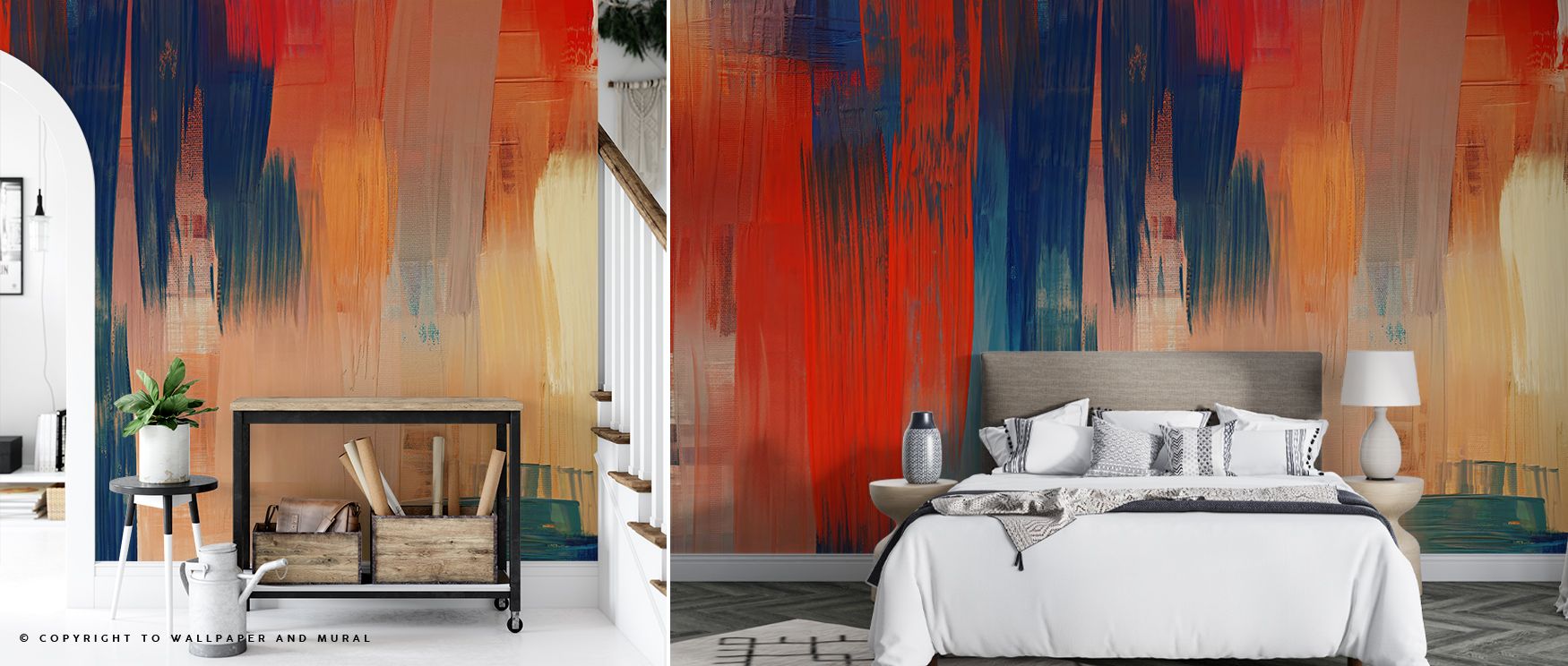 Abstract Study In Red Wallpaper conveys artistic presence through bold forms arranged in rhythmic tone, enriching bedrooms or living rooms with atmosphere of decorative artistry, modern elegance, and timeless refinement. 