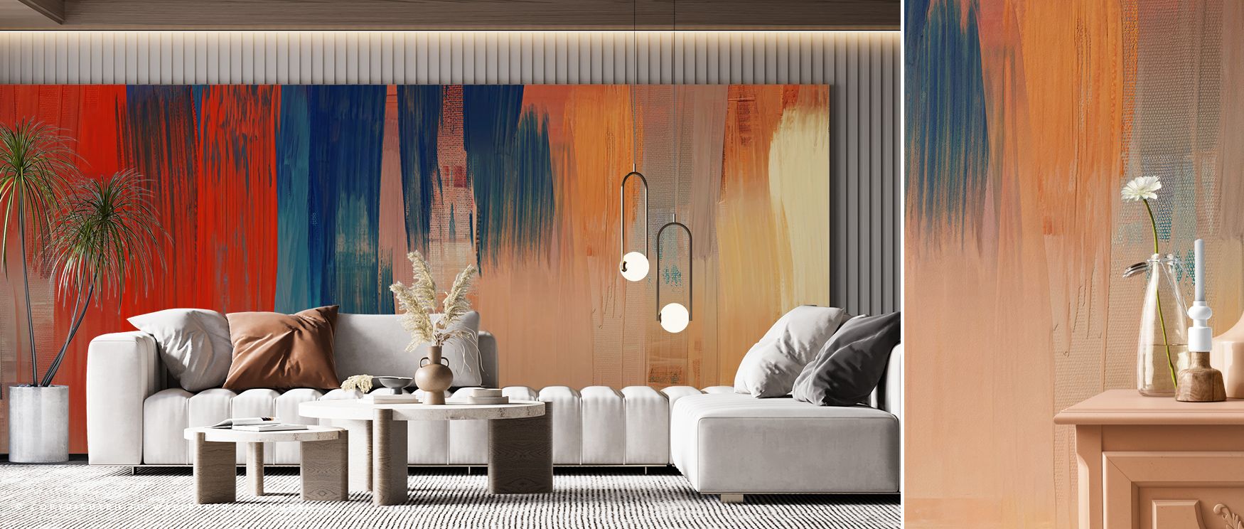 Abstract Study In Red Wallpaper reflects bold artistry in red abstract forms, enriching bedrooms or offices with atmosphere of decorative refinement, artistic rhythm, and timeless presence, leaving walls alive with vibrancy. 