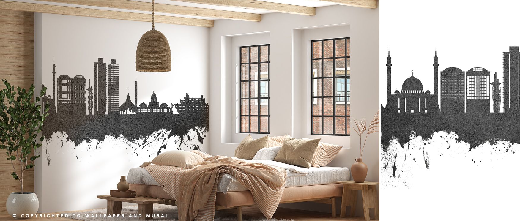 In Abuja Nigeria Skyline Black & White Wallpaper, architectural silhouettes rise with precision, producing imagery that enriches bedrooms or offices with atmosphere of decorative refinement, cultural artistry, and timeless sophistication that feels bold. 