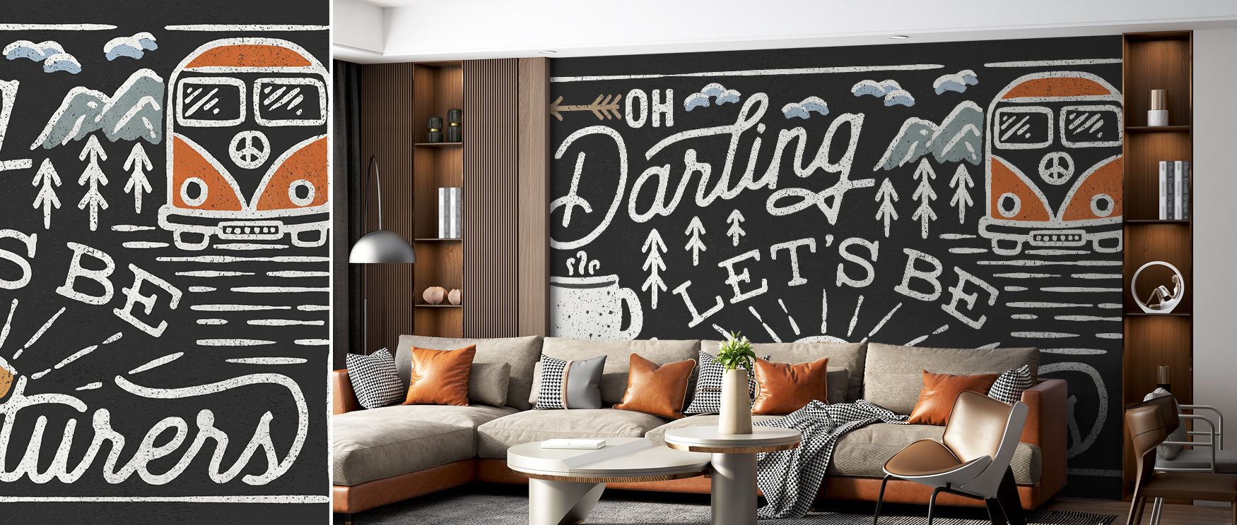 Adventurous Black Wallpaper enriches interiors with strong imagery scattered across surfaces, producing atmosphere that enhances bedrooms or living rooms with decorative refinement, artistic rhythm, and timeless modern charm. 