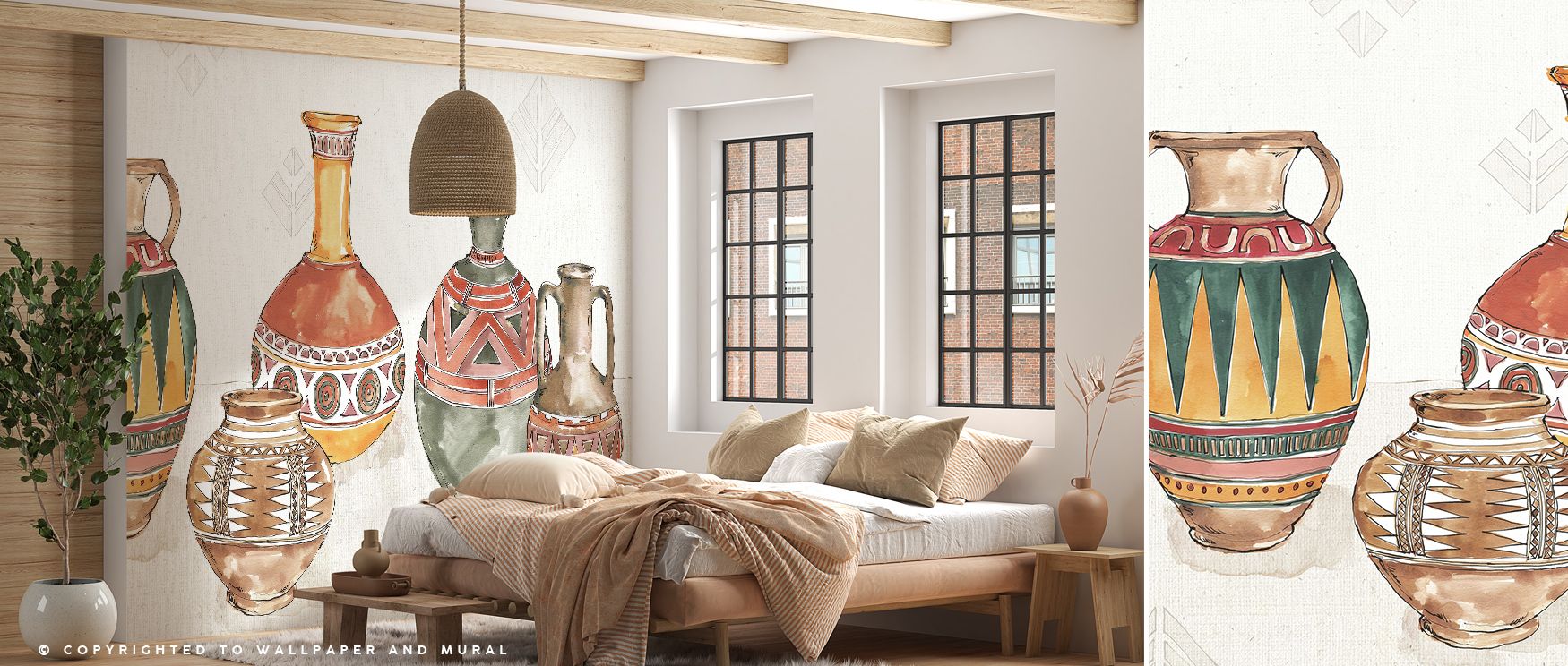 African Flair Wallpaper reveals artistry of cultural patterns, enriching bedrooms or living rooms with atmosphere of decorative refinement, vibrancy, and timeless charm, leaving interiors filled with lively tone and energy. 