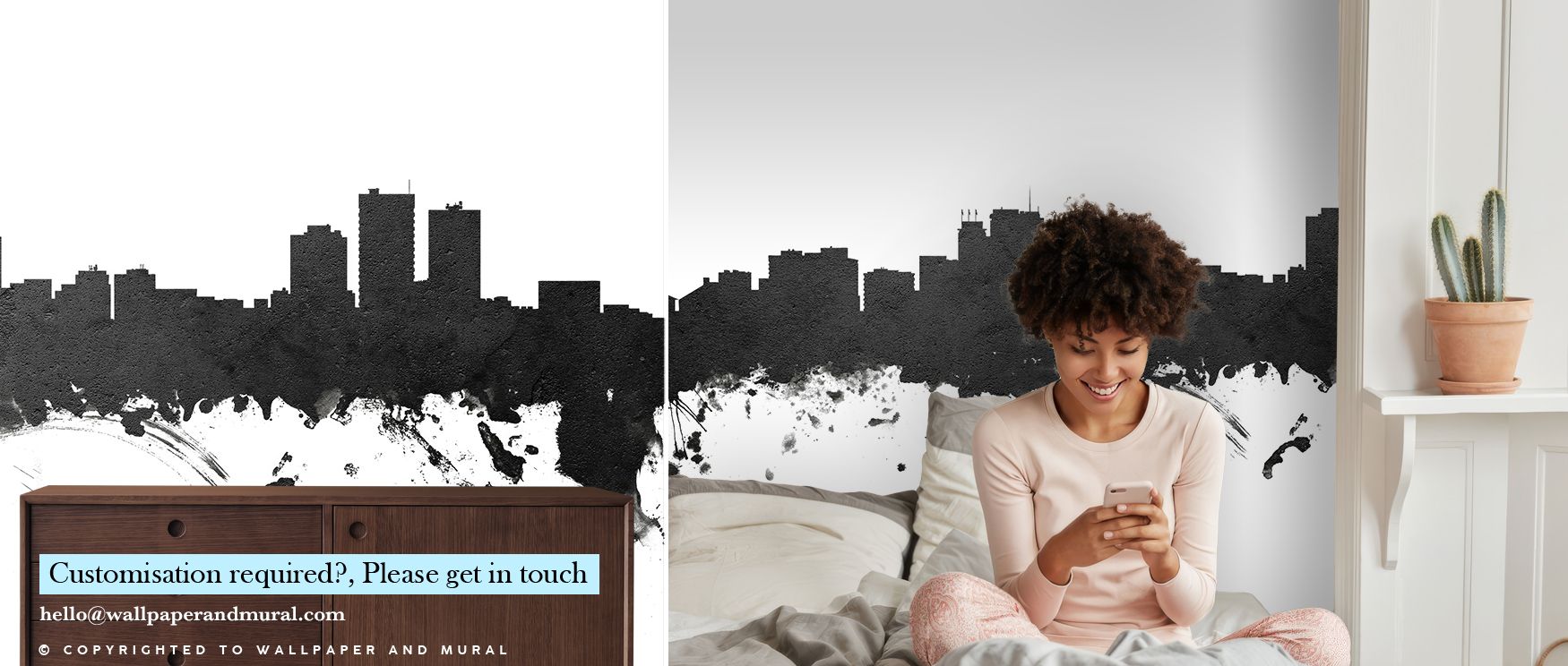 In Anchorage Alaska Skyline Black & White Wallpaper, silhouettes stretch across surfaces with rhythm, enriching bedrooms or offices with atmosphere of decorative refinement, cultural balance, and timeless urban artistry, producing interiors of charm. 