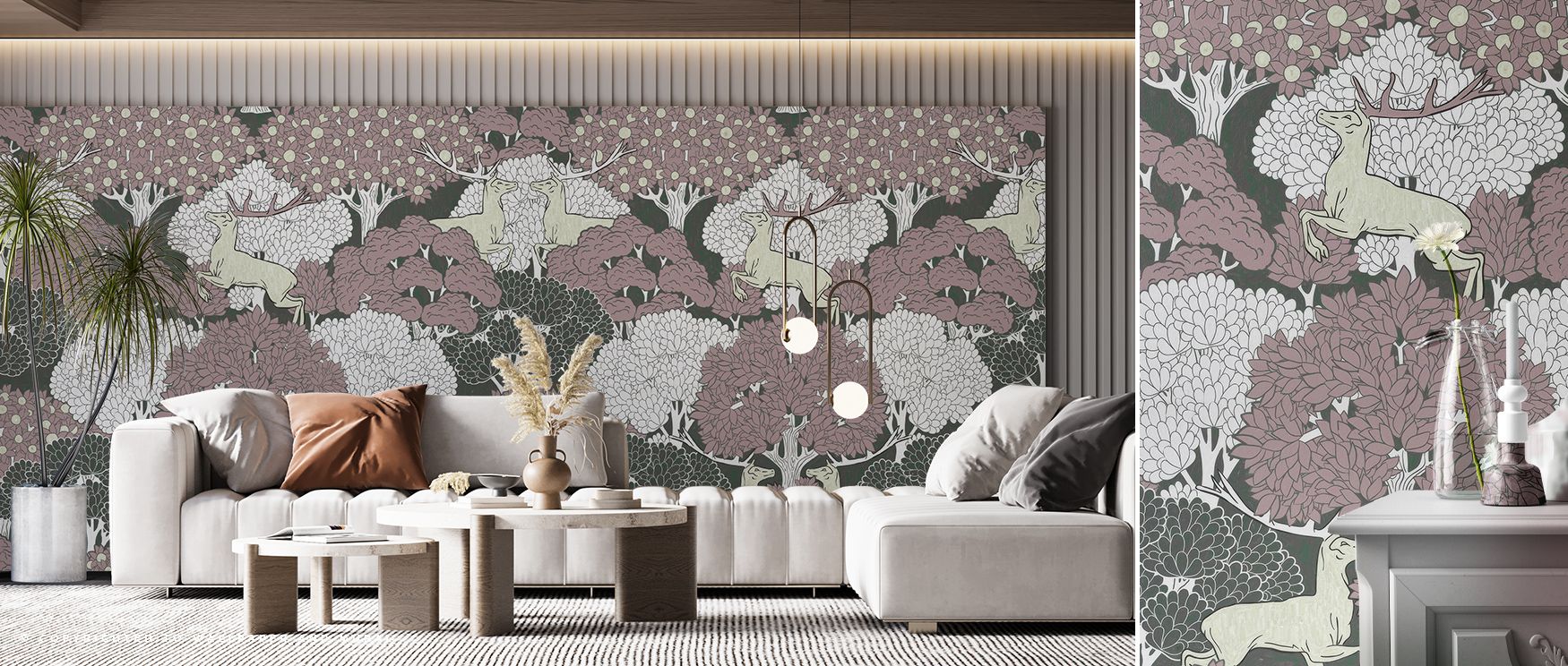 With its flowing imagery, Antlers Wallpaper reflects rustic artistry, shaping spaces with quiet strength. The patterns create an atmosphere of balance, giving bedrooms or offices a grounded character. Each curve suggests woodland spirit, allowing interior