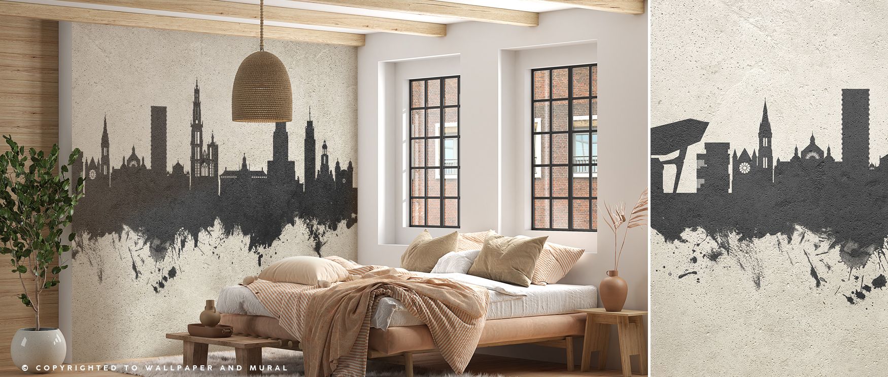 Antwerp Skyline Wallpaper brings Antwerp’s horizon into interiors, with iconic landmarks etched in textured tones. Its balanced design offers bedrooms or living rooms architectural presence, surrounding walls with quiet grandeur that carries cultural hist