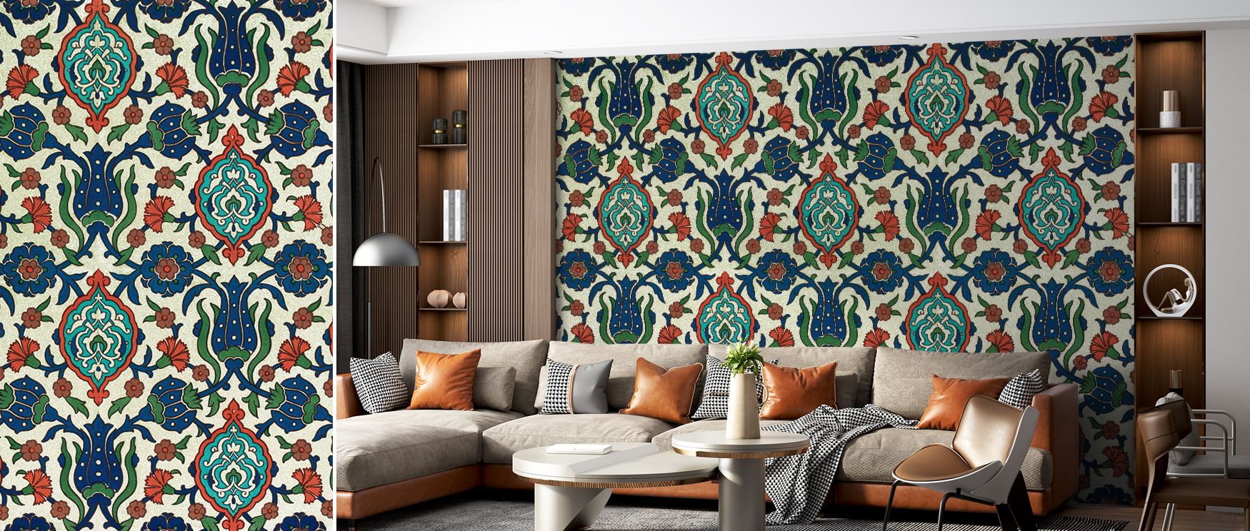 Enchantment flows within Arabe Dreams no. 48 Wallpaper, where motifs suggest exotic energy. Spaces such as living rooms or bedrooms adopt vibrancy, filled with design that offers warmth, charm, and cultural artistry. 