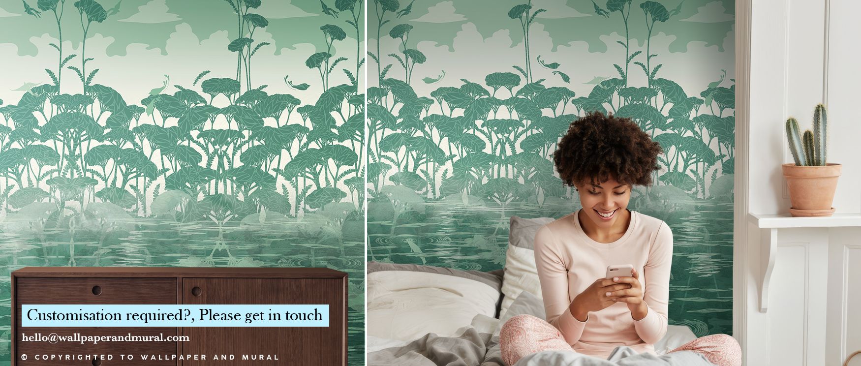 The wallpaper radiates emerald beauty, where motifs evoke balance between above and below. Bedrooms or offices feel transformed, immersed in glowing tones that breathe quiet energy into interiors, offering atmosphere of mystical allure shaped by rhythmic 