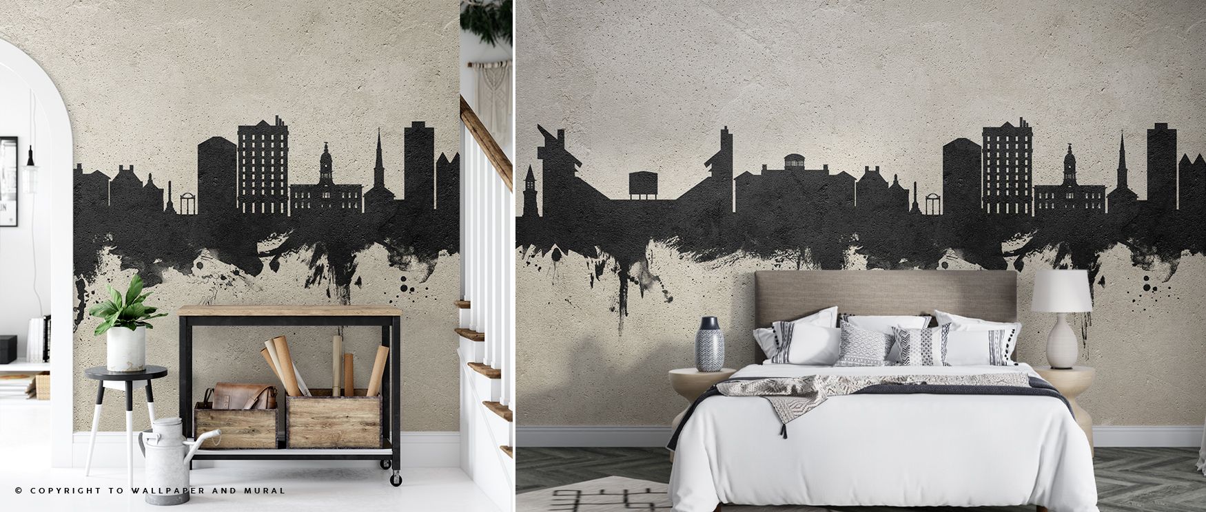 Athens Georgia Skyline Concrete Wallpaper merges modern restraint with historical resonance, filling bedrooms or living rooms with atmosphere of architectural legacy, shaped by textured surfaces carrying quiet cultural charm. 