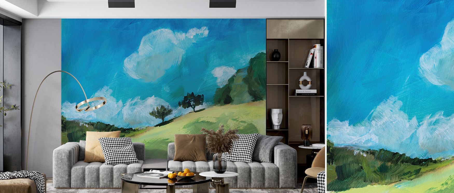 August Clouds Study Wallpaper surrounds interiors with rhythm of the sky, where patterns unfold with calm continuity. Living rooms or bedrooms adopt peaceful atmosphere, connected to natural beauty and flowing presence. 