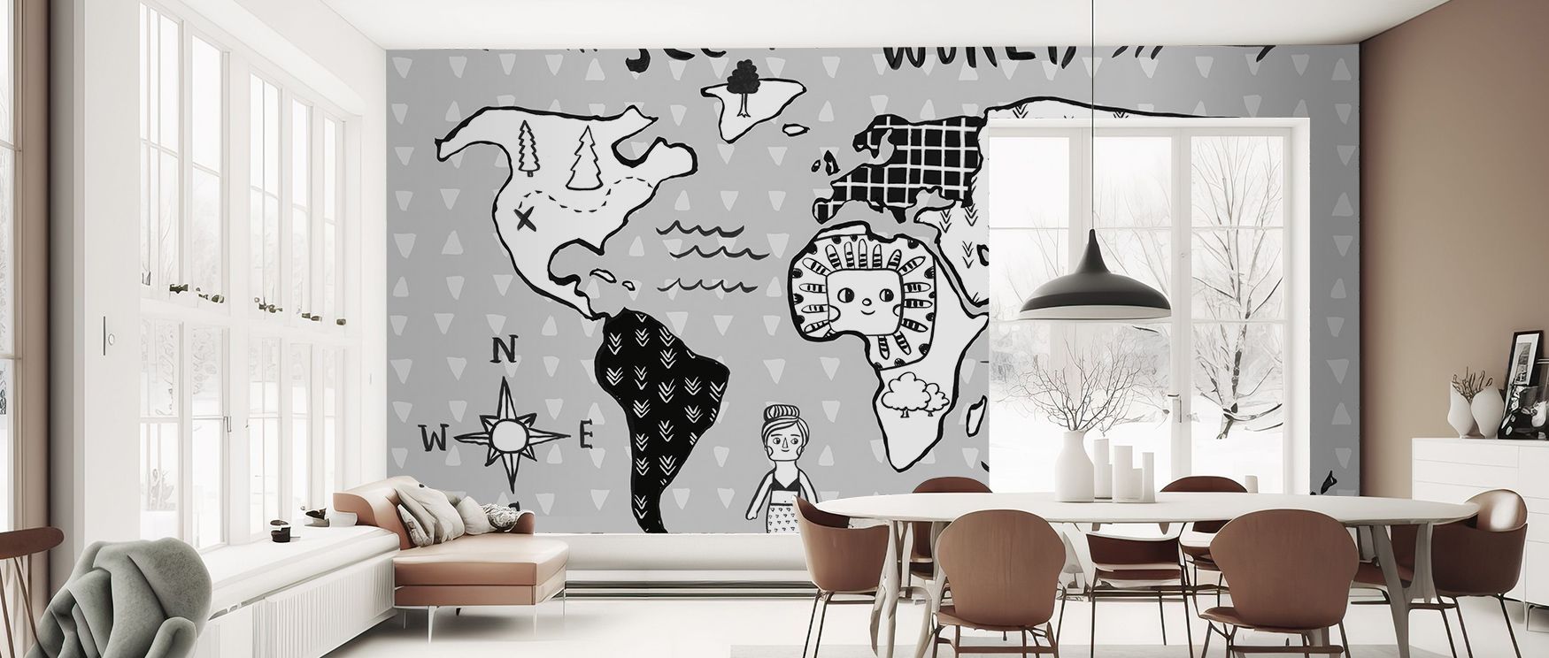 Baby Map Of The World Wallpaper shapes interiors with motifs that balance clarity and warmth. Each continent and sea is simplified with artistic detail, offering both beauty and learning. Nurseries or children’s rooms inherit playful atmosphere, their wal