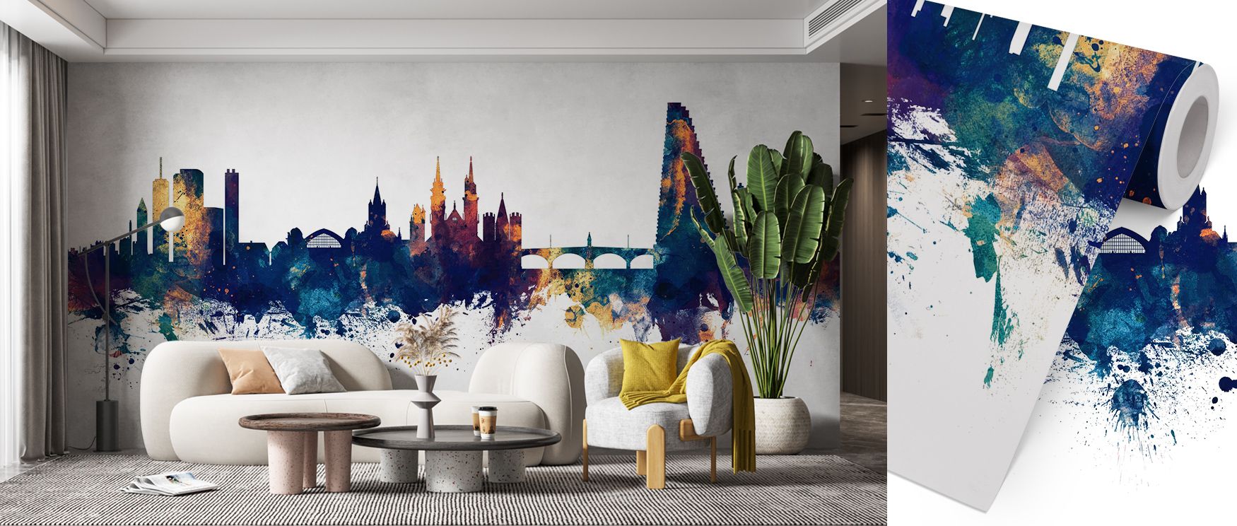 Flowing across surfaces, Basel Switzerland Skyline Blue & Bronze Wallpaper suggests permanence through architectural rhythm. Its tones of bronze and blue highlight forms with subtle glow, creating refined resonance. Living rooms or bedrooms gain atmospher