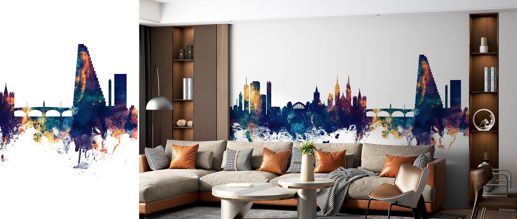 The design of Basel Switzerland Skyline Blue & Bronze Wallpaper reflects cultural resonance, carrying imagery of permanence across walls. Blue and bronze tones glow in harmony, enriching interiors with balance. Living rooms or bedrooms resonate with quiet